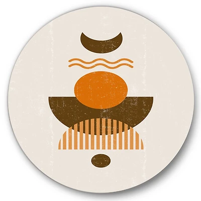 Designart - Abstract Sun and Moon In Earth Tones