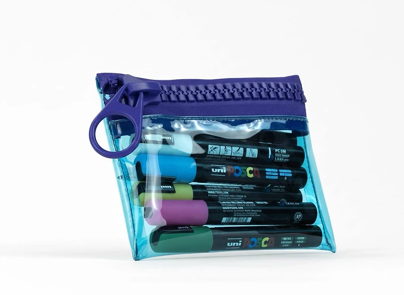 Everything Mary Blue & Purple Transparent Zipper Pouch