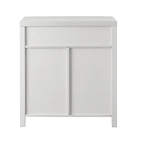 Walker Edison Brushed White Farmhouse Barn Door Accent Cabinet