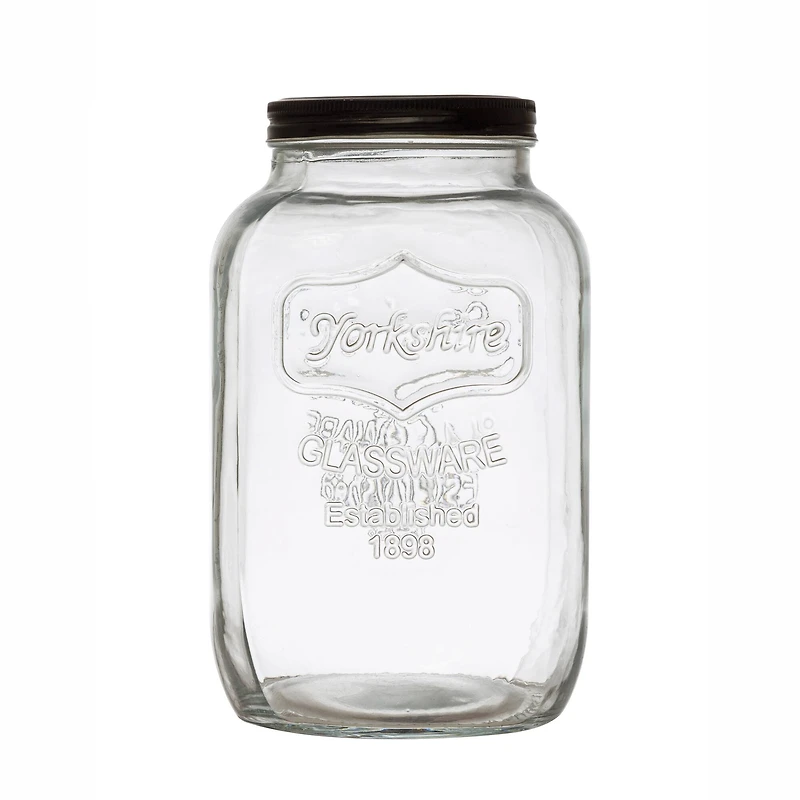Hello Honey® 1gal Glass Jar with Black Metal Lid