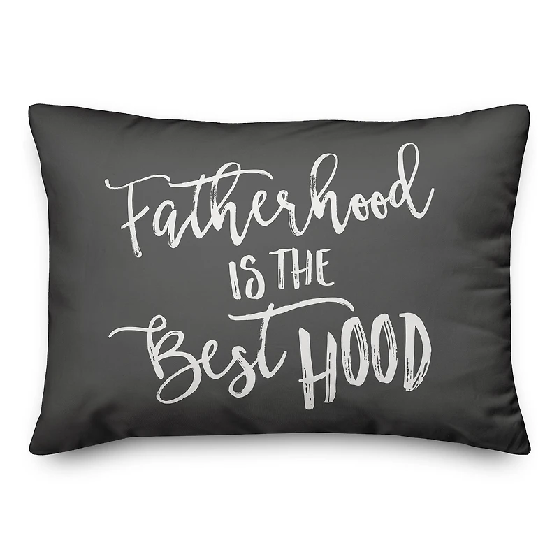 Gray Fatherhood Is The Best Hood Throw Pillow