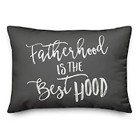 Gray Fatherhood Is The Best Hood Throw Pillow