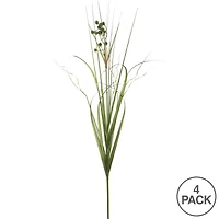 4 Pack: Green Grass With Pomp Balls Spray