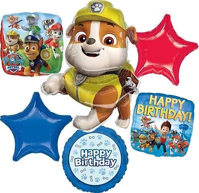 Paw Patrol™ Rubble Birthday 6-Piece Foil Balloon Bouquet
