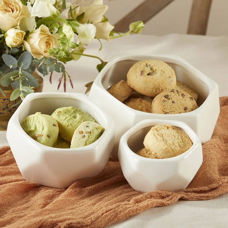 Kate Aspen Geometric Ceramic Planter Set