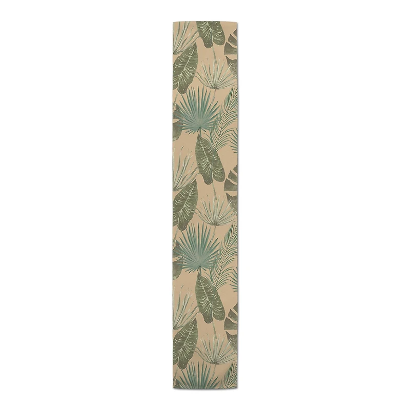 72" Tropical Palm Cotton Twill Runner