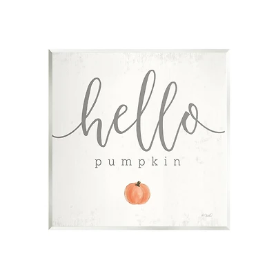 Stupell Industries Hello Pumpkin Fall Greeting Wall Plaque Art