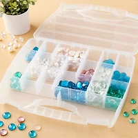 6 Pack: Large Adjustable Compartment Bead Storage Box with Handle by Bead Landing™