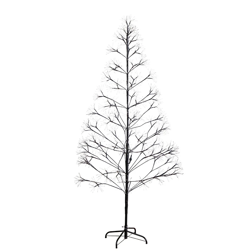 6ft. Pre-Lit Artificial Halloween Black Starburst Tree with 1680 Fairy Warm White LED Lights