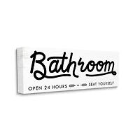 Stupell Industries Seat Yourself Bathroom Sign Minimal Canvas Wall Art