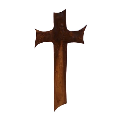 Brown Teak Wood Eclectic Style Wall Decor 20" x 10" x 1"