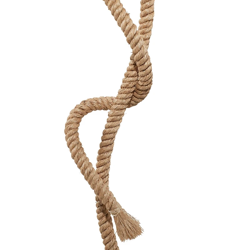 63" Brown Jute Rope & Iron Rustic Floor Lamp