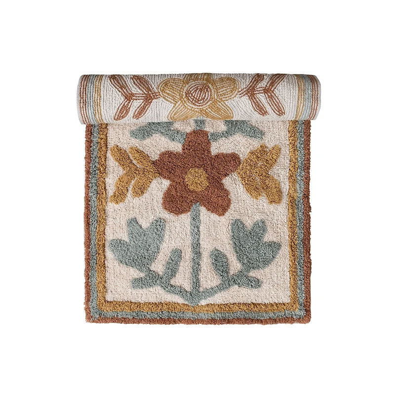 Hello Honey® 5ft. Cotton Tufted Floor Runner with Flowers