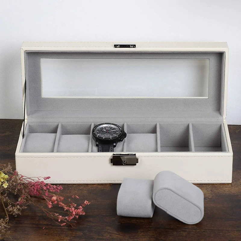 Rice White Hexa Leather Watch Box
