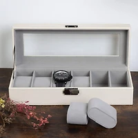 Rice White Hexa Leather Watch Box