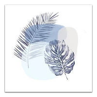 Blue Tropical Leaves Canvas Wall Art