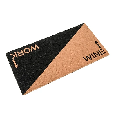 Hello Honey® Natural & Black Work & Wine Coir Doormat