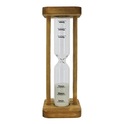 5.5" Natural Wood & Glass 15-Minute Timer by Ashland®