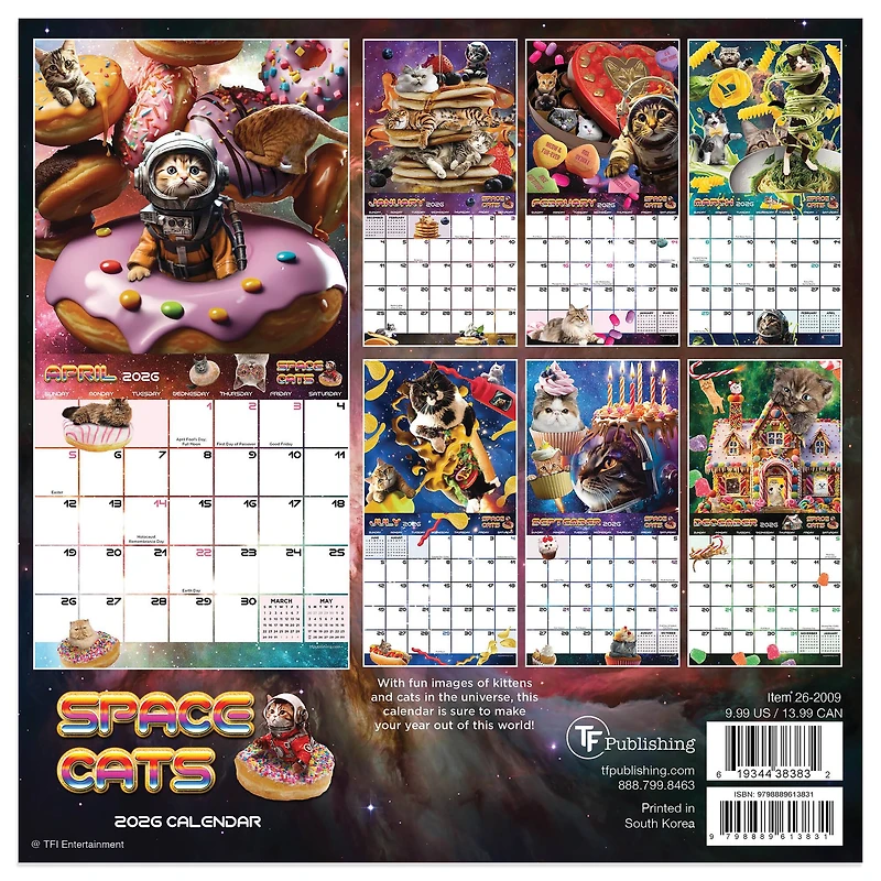 2026 Space Cats Mini Calendar
