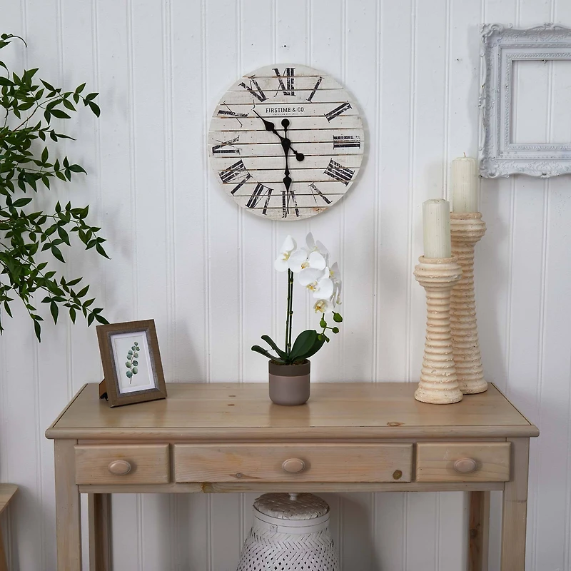 19" White Orchid in Ceramic Pot