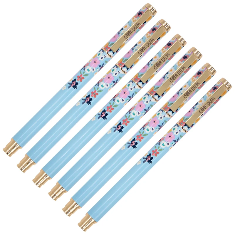 Pukka Pads Black Metal Gel Pen Pack 6