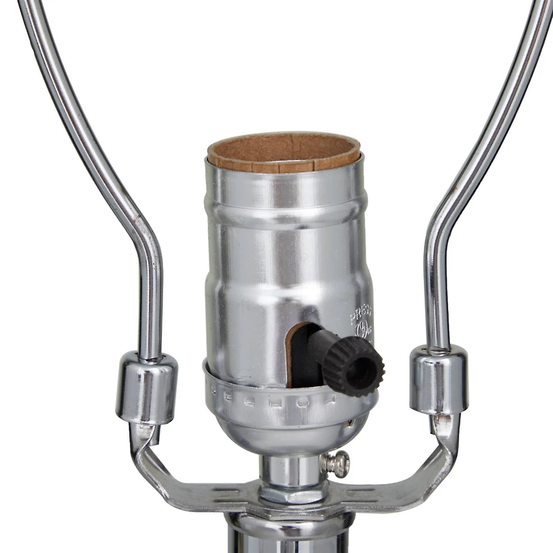 White Marble Thick Stand Table Lamp with Drum Shade 15" x 15" x 26"