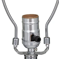 White Marble Thick Stand Table Lamp with Drum Shade 15" x 15" x 26"