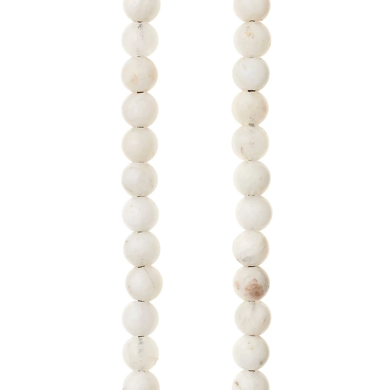 6 Pack: White Moonstone Round Beads, 8mm by Bead Landing™