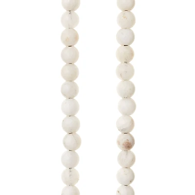 6 Pack: White Moonstone Round Beads, 8mm by Bead Landing™
