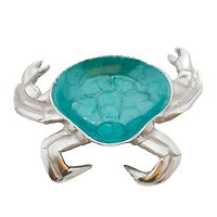 Set of 3 Silver Aluminum Coastal Serving Bowl, 8" x 1"