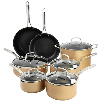 Martha Stewart Copper 12 Piece Hard Anodized Nonstick Aluminum Cookware Set