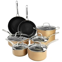 Martha Stewart Copper 12 Piece Hard Anodized Nonstick Aluminum Cookware Set