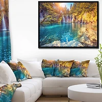 Designart - Turquoise Water and Sunny Beams