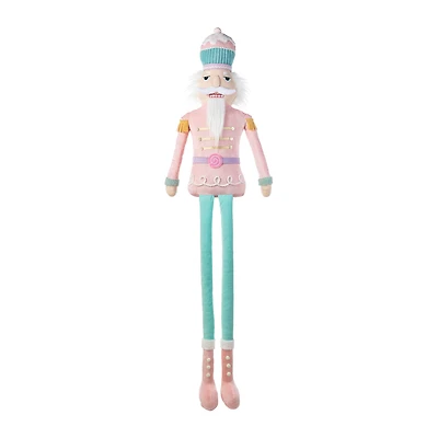 Glitzhome® 60"H Christmas Oversized Fabric Nutcracker With Dangle Legs