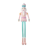 Glitzhome® 60"H Christmas Oversized Fabric Nutcracker With Dangle Legs