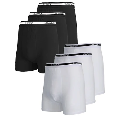 Galaxy by Harvic Men's Stretch Cotton Boxer Briefs 6 Pack