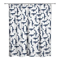 Whale Pattern 71" x 74" Shower Curtain