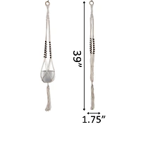 Flora Bunda 39" Tri-Beaded Macramé Plant Hanger