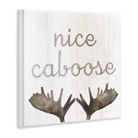 Stupell Industries Nice Caboose Bathroom Moose Antlers Wall Plaque Art