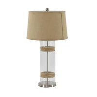 Set of 2 Silver Glass Rustic Table Lamp, 31"