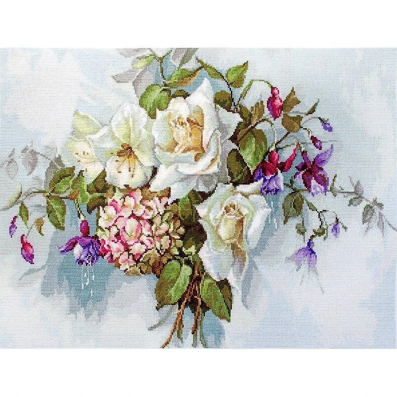 Luca-s Bouquet With Roses Counted Cross Stitch Kit