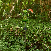 Glitzhome® 39" Solar Lighted Frog Garden Stake