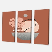 Designart - Tropical Palm Leaf & Abstract Geometry Shapes IV