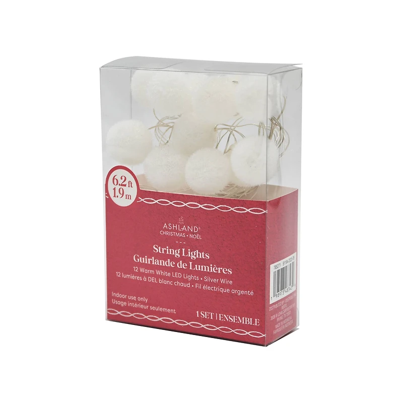 12ct. Warm White LED White Fuzzy String Lights by Ashland®