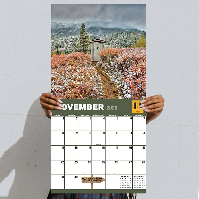 2026 Outhouses Wall Calendar