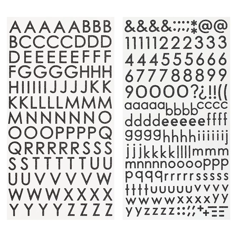12 Pack: Glitter Block Alphabet Stickers by Recollections