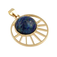 Blue & Gold Lapis Sun Pendant by Bead Landing™