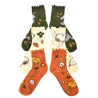 Peanuts® Snoopy 3 Pair Adult Ruffled Quarter Crew Sock Set