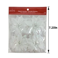 Silver Poinsettia Floral Accents, 4ct. by Ashland®