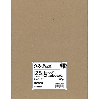 PA Accents™  2X Heavy 85pt. Natural Chipboard, 8.5" x 11"